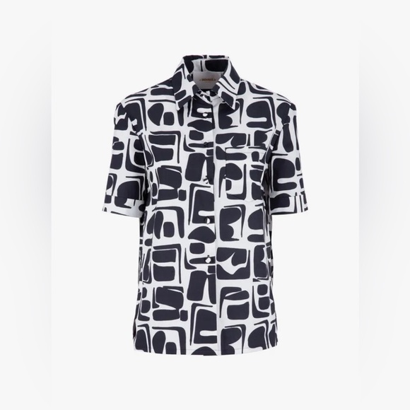 La DoubleJ Clerk CLERK TRIBAL PRINT SHORT SLEEVE Poplin COTTON SHIRT black small - Picture 3 of 13